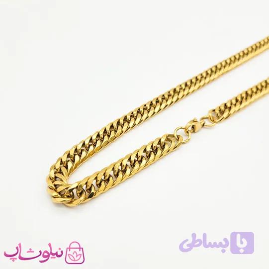 گردنبند مردانه کارتیه استیل طلایی کد 499 — تصویر 1