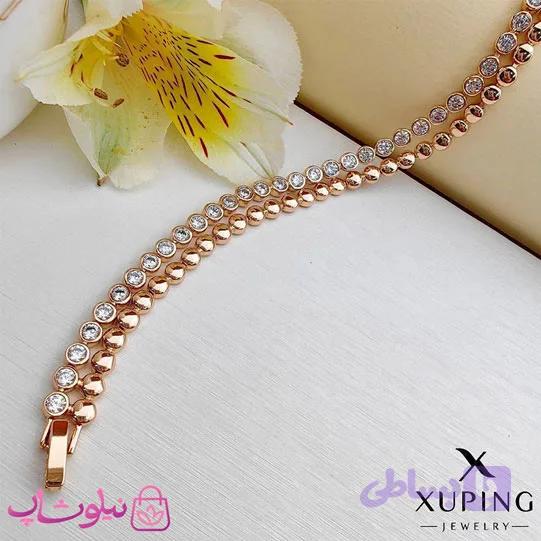 دستبند زنانه ژوپینگ مدل دولاین نگیندار کد 869