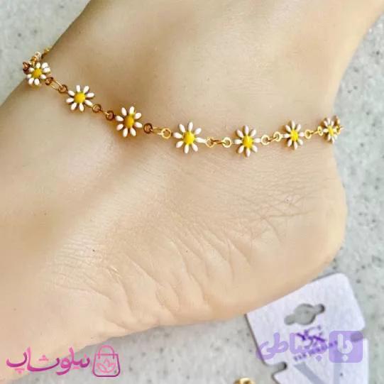 پابند زنانه YSX با طرح گل بابونه سفید زرد کد 3291