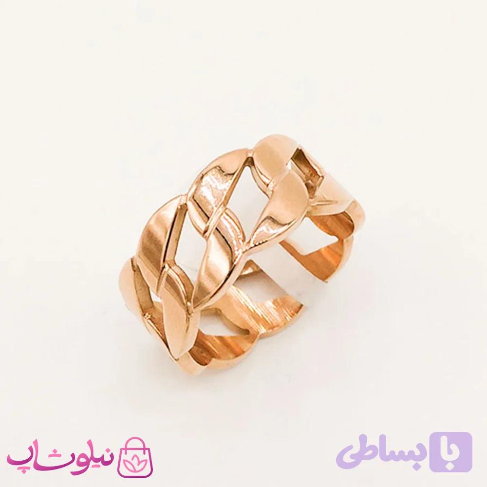 انگشتر زنانه استیل طرح کارتیه رزگلد کد 2272