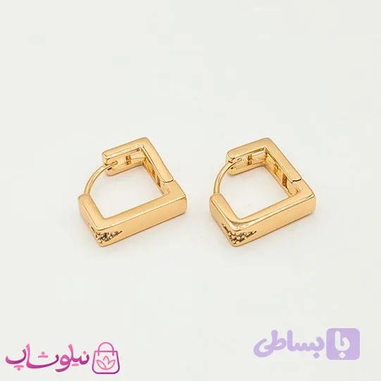 گوشواره دخترانه ژوپینگ مدل چند ضلعی نگیندار کد 891 — تصویر 1