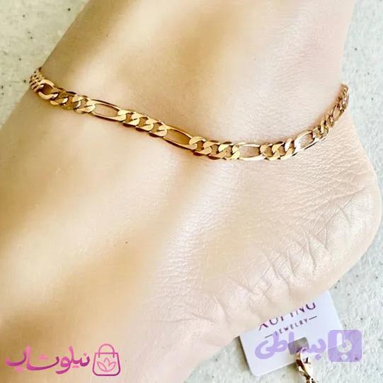 پابند زنانه ژوپینگ مدل فیگارو طلایی رنگ کد 399