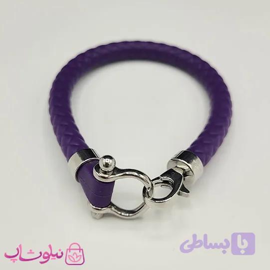 دستبند امگا رابر رنگ بنفش با قفل نقره ای کیفیت مستر کد 900 — تصویر 1