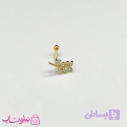 پیرسینگ گوش طرح گندم طلایی کد 76