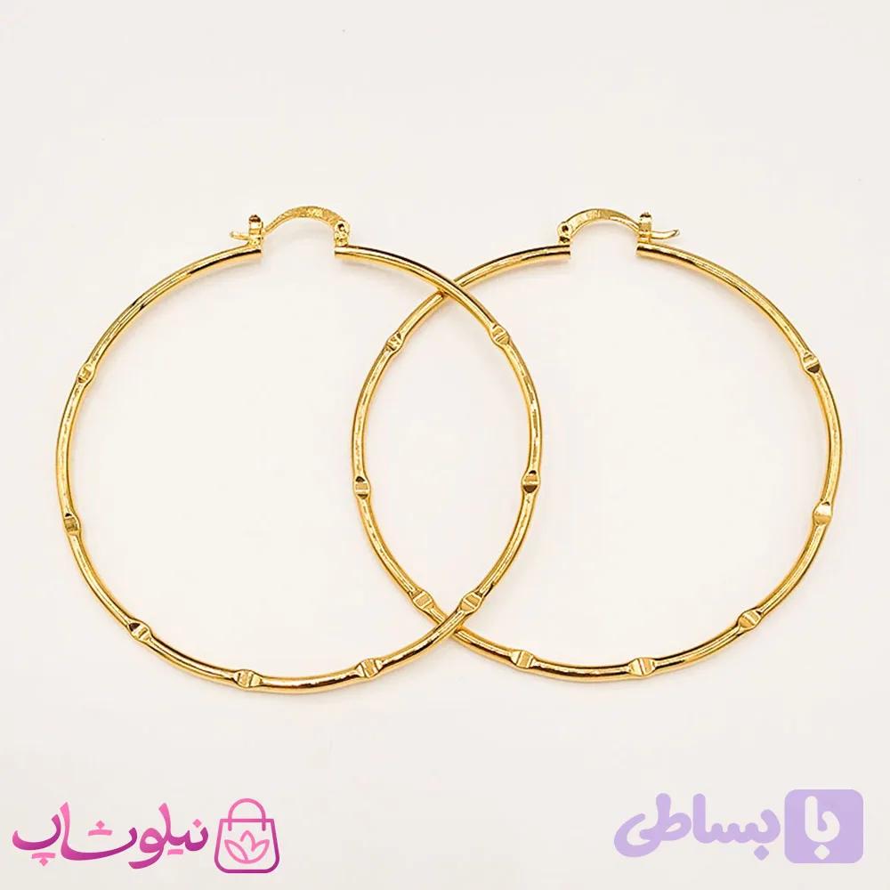 گوشواره زنانه حلقه ای بزرگ استیل کد 4200
