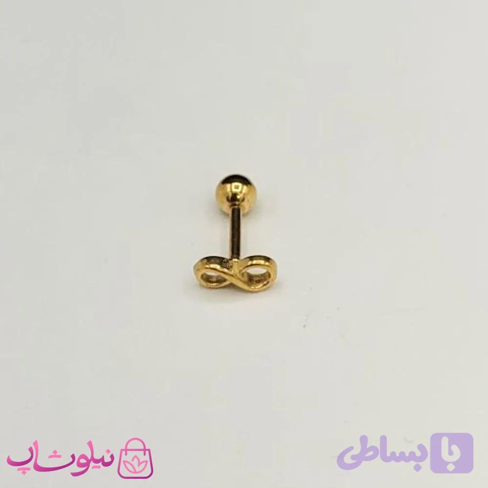 پیرسینگ گوش رنگ طلایی مدل بینهایت کد 110