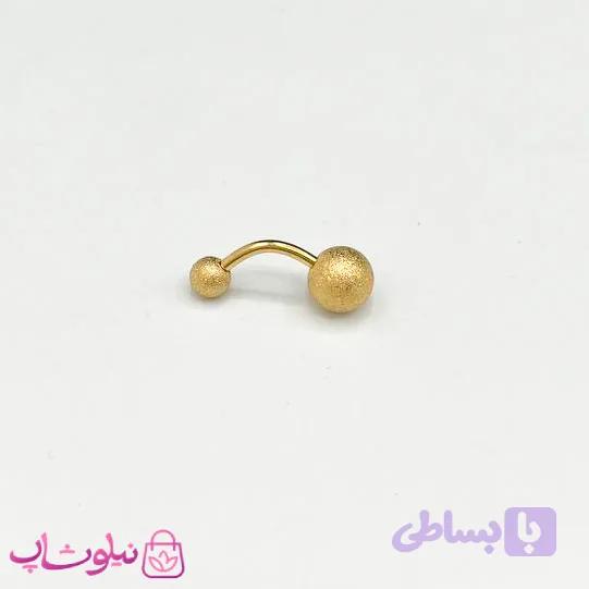 پیرسینگ ناف طرح توپی طلایی کد 34