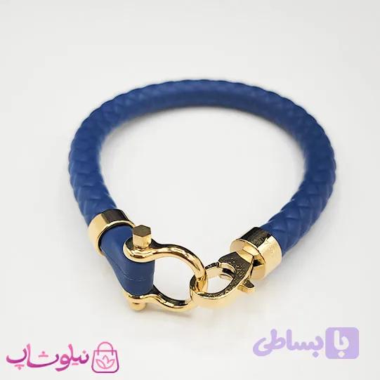 دستبند امگا رابر سرمه ای با قفل طلایی سایز لارج کیفیت مستر کد 1100 — تصویر 1