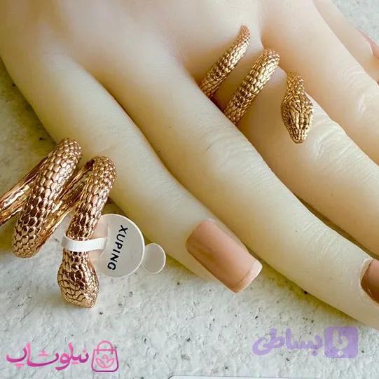 انگشتر زنانه ژوپینگ مدل مار طلایی رنگ کد 5991 — تصویر 1