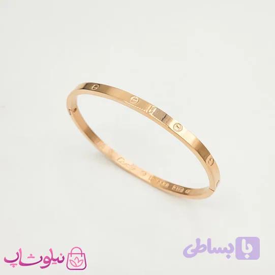 دستبند ظریف مدل کارتیه لاو رزگلد کد 120 — تصویر 1