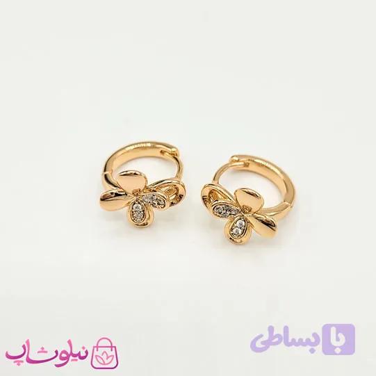 گوشواره حلقه ای دخترانه ژوپینگ مدل گل کد 791 — تصویر 1