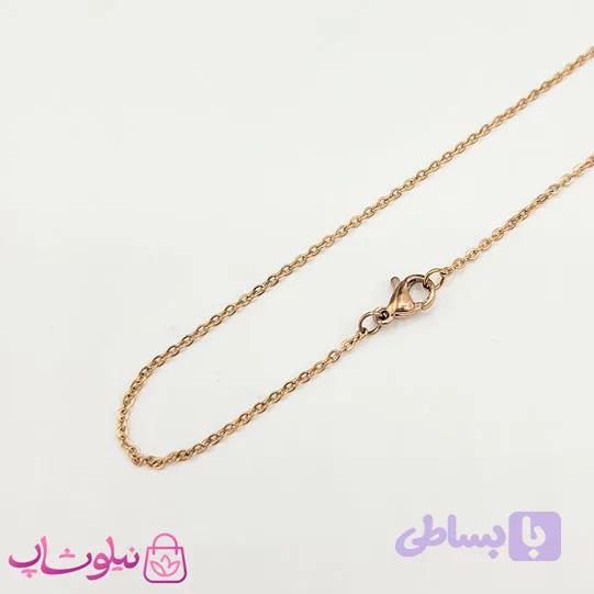 زنجیر گردنبند دخترانه رزگلد استیل