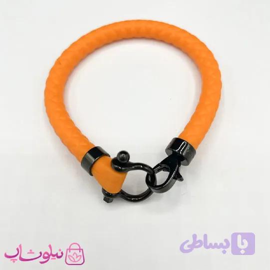 دستبند امگا رابر نارنجی با قفل مشکی کیفیت مستر کد 1100