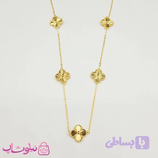 گردنبند زنانه ونکلیف طلایی آبکاری طلا تراشدار کیفیت مستر کد 900 — تصویر 1