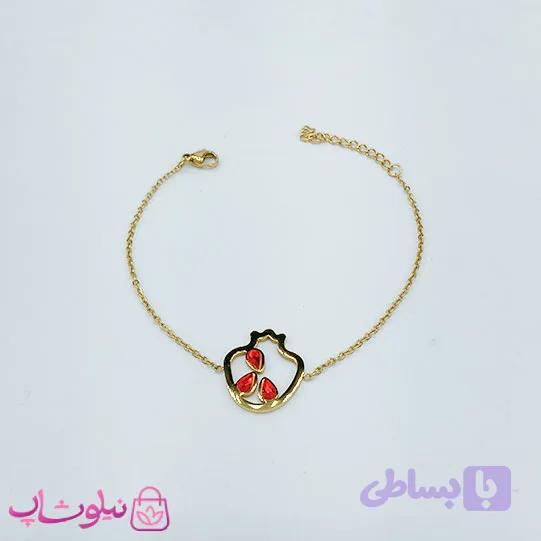 دستبند زنانه استیل طرح انار شب یلدا کد 1491