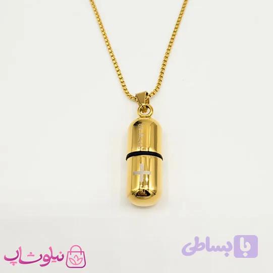 گردنبند کپسول عشق طلایی — تصویر 1