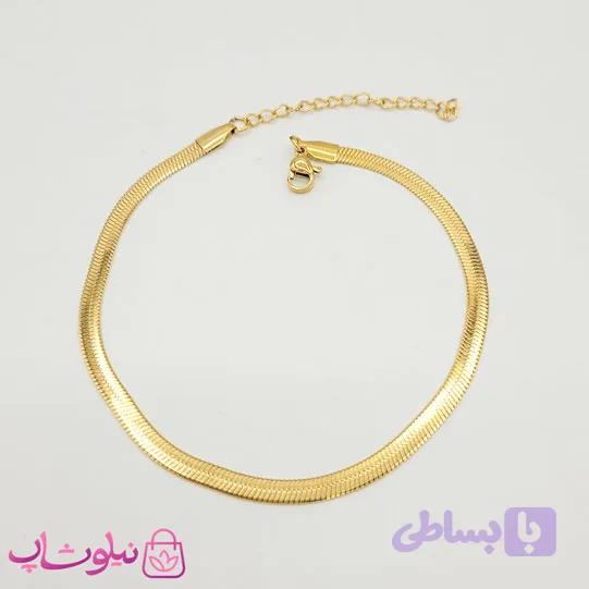 پابند دخترانه استیل مدل زنجیر ماری طلایی کد 119