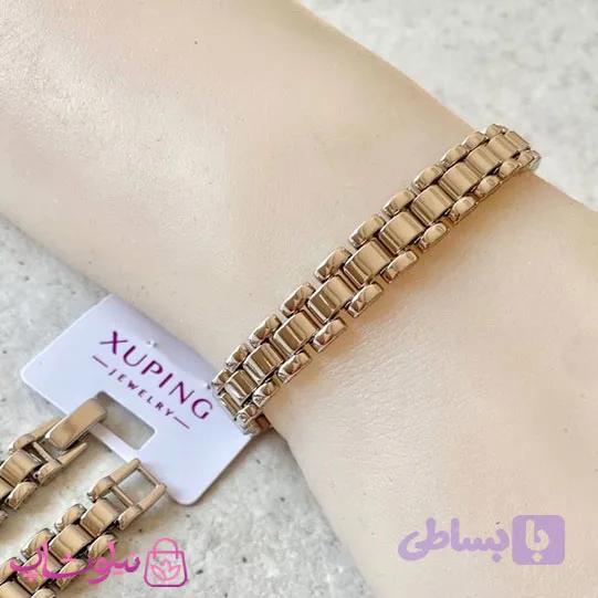 دستبند ژوپینگ طرح رولکس نقره ای طول 19.5 سانت کد 1099 — تصویر 1