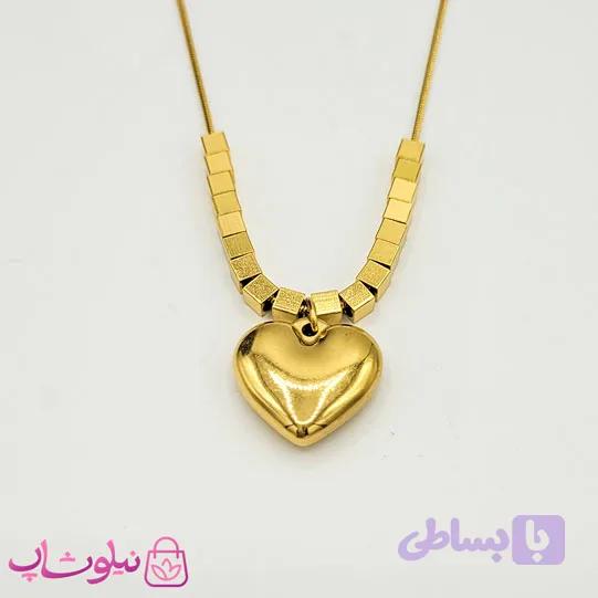 گردنبند زنانه طرح قلب استیل کد 1983