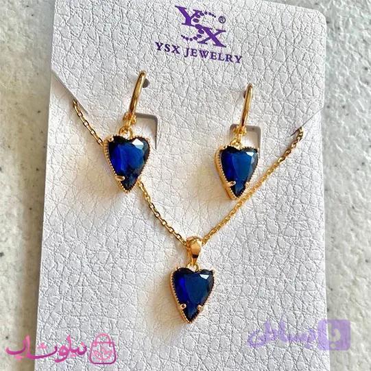 نیم ست زنانه وای اس ایکس مدل قلب سرمه ای کد 5491