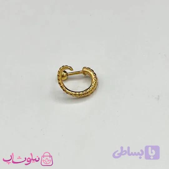 پیرسینگ گوش طرح مارپیچ طلایی کد 49