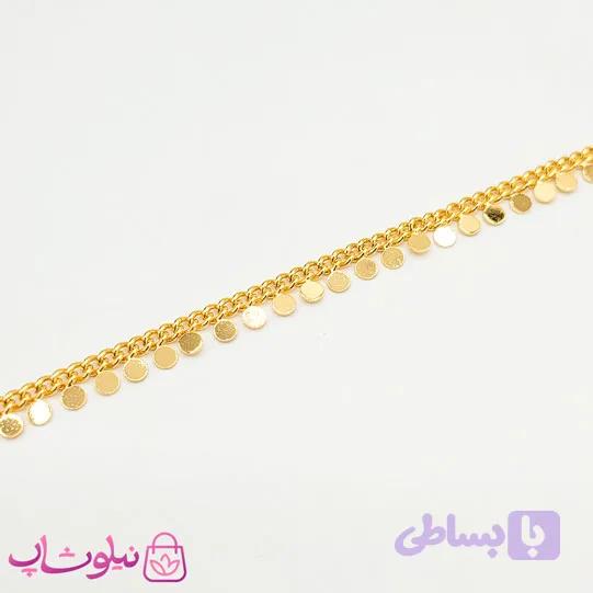 پابند زنانه YSX با آویزهای دایره طلایی کد 4291 — تصویر 1