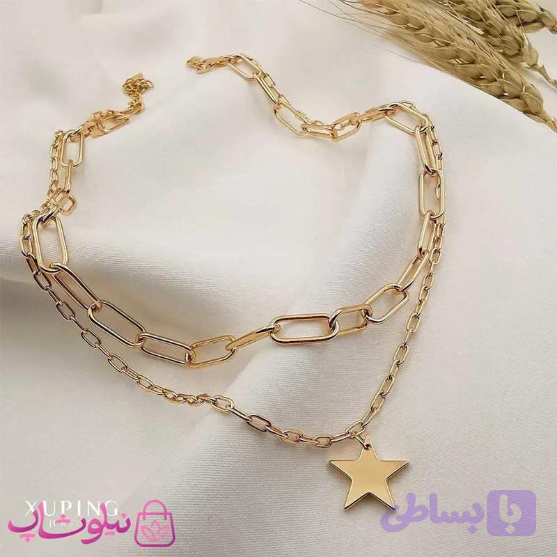 گردنبند زنانه ژوپینگ دو لاین کد 1586