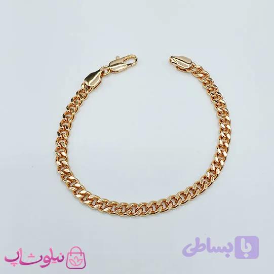 دستبند ژوپینگ کارتیه طلایی طول 19 سانت و عرض 5 میل کد 4991 — تصویر 1