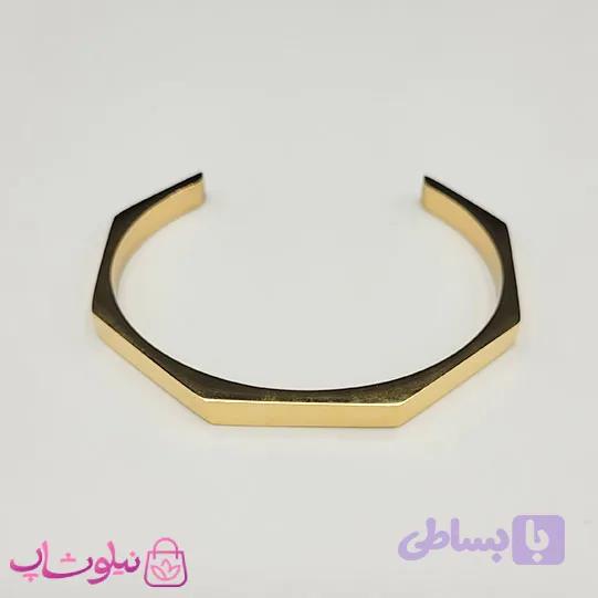دستبند بنگل مردانه مدل سون طلایی رنگ کد 450 — تصویر 1