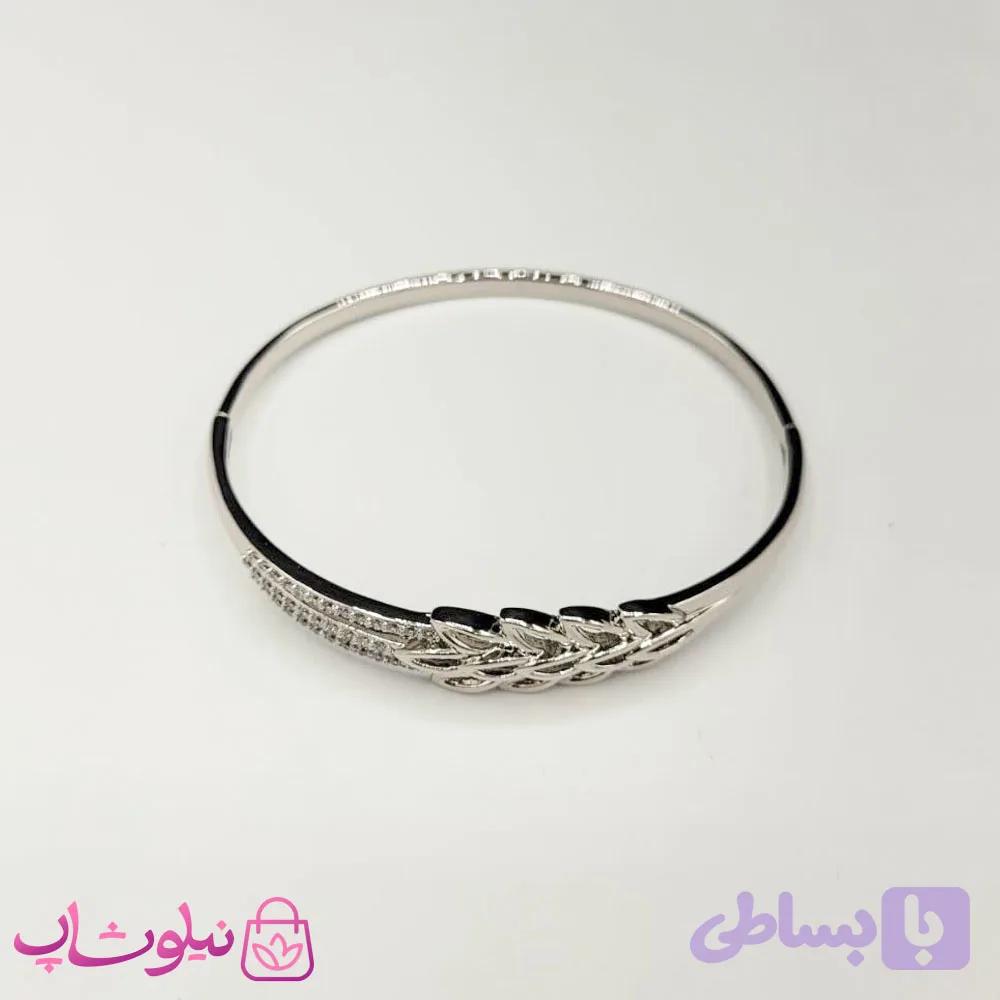 دستبند زنانه ژوپینگ رنگ نقره ای مدل خوشه ای سایز 2 کد 450