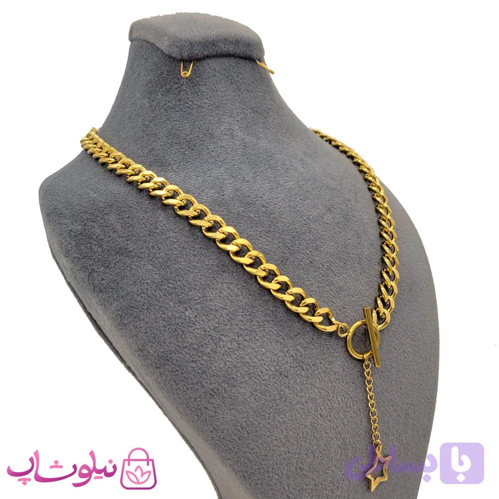 گردنبند زنانه استیل کارتیه با آویز ستاره کد 2561-2 — تصویر 1