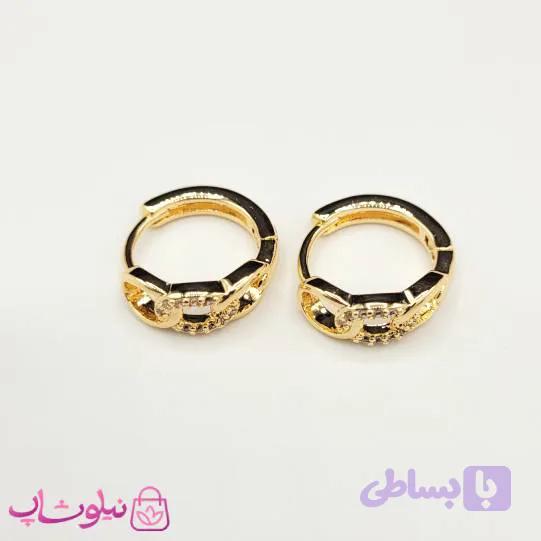 گوشواره حلقه ای کارتیه ژوپینگ نگیندار ظریف کد 1291 — تصویر 1