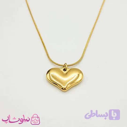 گردنبند دخترانه ظریف مدل قلب طلایی کد 991