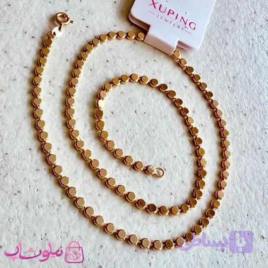زنجیر زنانه ژوپینگ مدل دایره های تخت (پولکی) طول 45 سانت 3 میل کد 8991