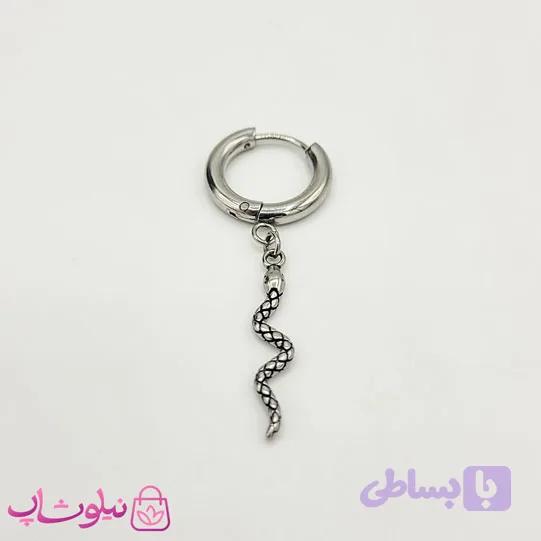 پیرسینگ گوش استیل مدل مار (تک گوش)