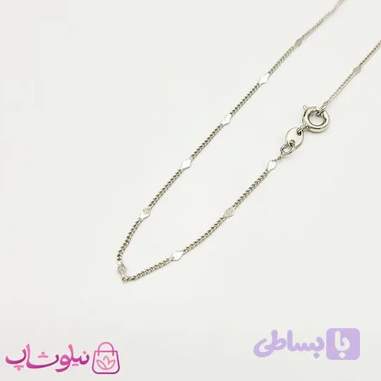 زنجیر زنانه ژوپینگ رنگ نقره ای 45 سانت کد 4391