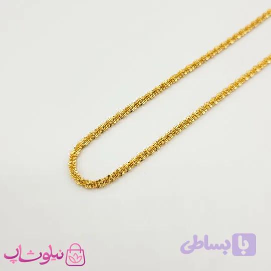 زنجیر گردنبند زنانه مدل خاویاری استیل طلایی کد 1391 — تصویر 1