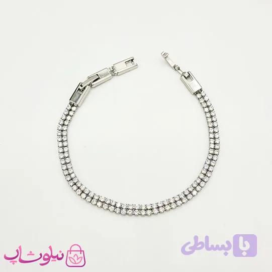 دستبند دخترانه ژوپینگ طرح تنیسی نقره ای کد 1690 — تصویر 1