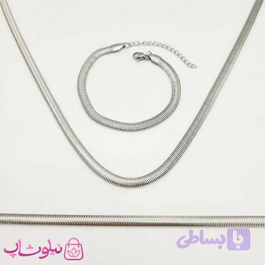 زنجیر هرینگبون نرم سیلور ضخامت 5 میل — تصویر 1