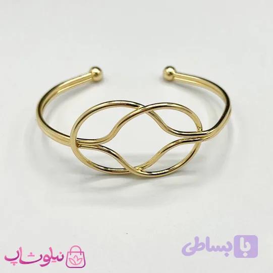 بنگل زنانه طرح فشن رنگ طلایی کد 60