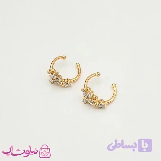 گوشواره کلیپسی دخترانه ژوپینگ مدل گل کد 991