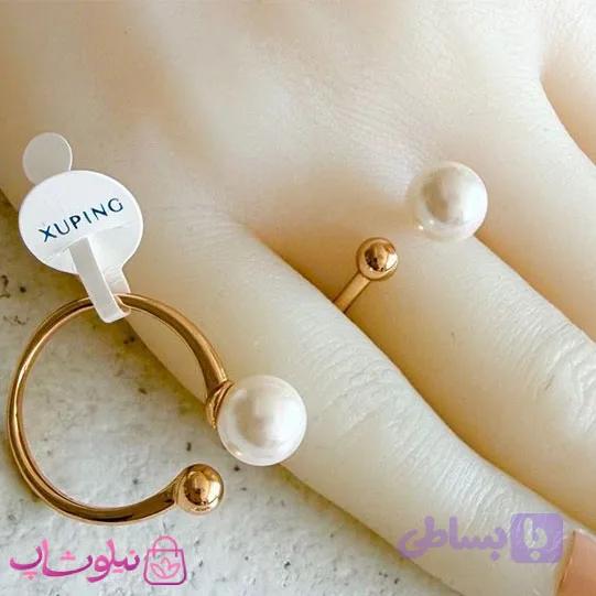 انگشتر زنانه ژوپینگ مدل مروارید کد 2591 — تصویر 1