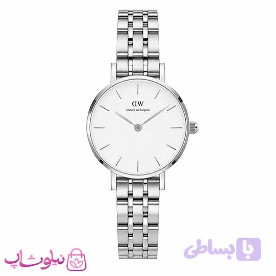 ساعت مچی دنیل ولینگتون زنانه مدل عقربه ای با بند نقره ای صفحه سفید کیفیت مستر کد 3700 — تصویر 1