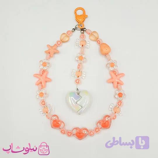 آویز کیف، گوشی، جاکلیدی دستساز برند N&SH مدل ستاره نارنجی کد 190