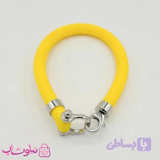 دستبند امگا رابر زرد مردانه زنانه با قفل نقره ای کیفیت مستر کد 1100 — تصویر 1