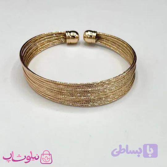 دستبند النگویی زنانه ژوپینگ طرح طلایی براق چند لایه کد 799