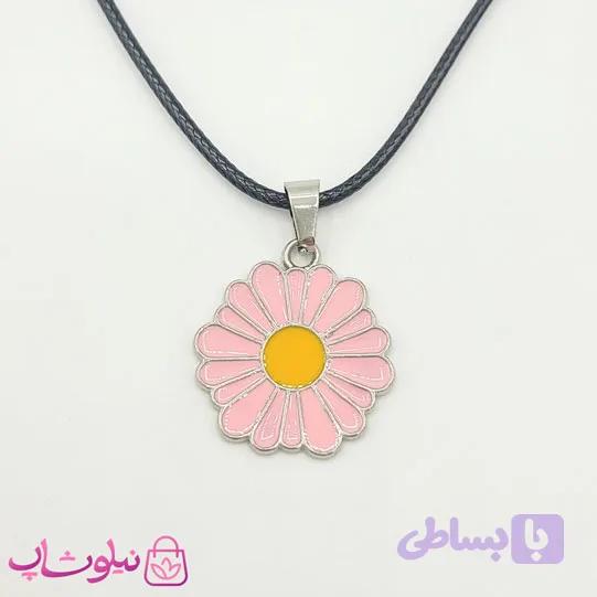 گردنبند دخترانه مدل گل صورتی