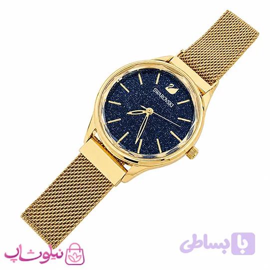 ساعت مچی سواروسکی زنانه موتور ژاپن مدل طلایی مشکی کیفیت مستر کد 1800 — تصویر 1
