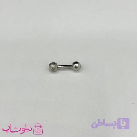 پیرسینگ گوش ساده استیل نقره ای کد 8