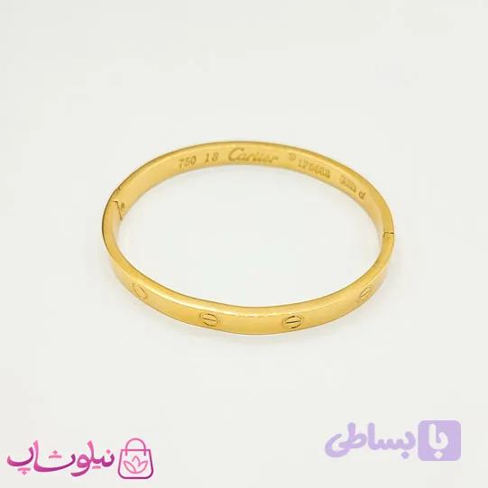 دستبند زنانه مردانه مدل کارتیه لاو طلایی کد 259 — تصویر 1